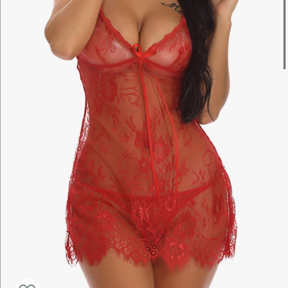 Red Lacey Lingerie